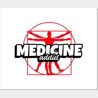 Medicine addict Human Ratio - Medical Student In Medschool Funny Gift For Nurse & Doctor Medicine Posters and Art
